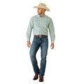 Ariat Men's Jerome Classic Fit Shirt in light blue pattern - Full