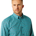 Ariat Men's Jordy Classic Fit Shirt in blue pattern - Detail
