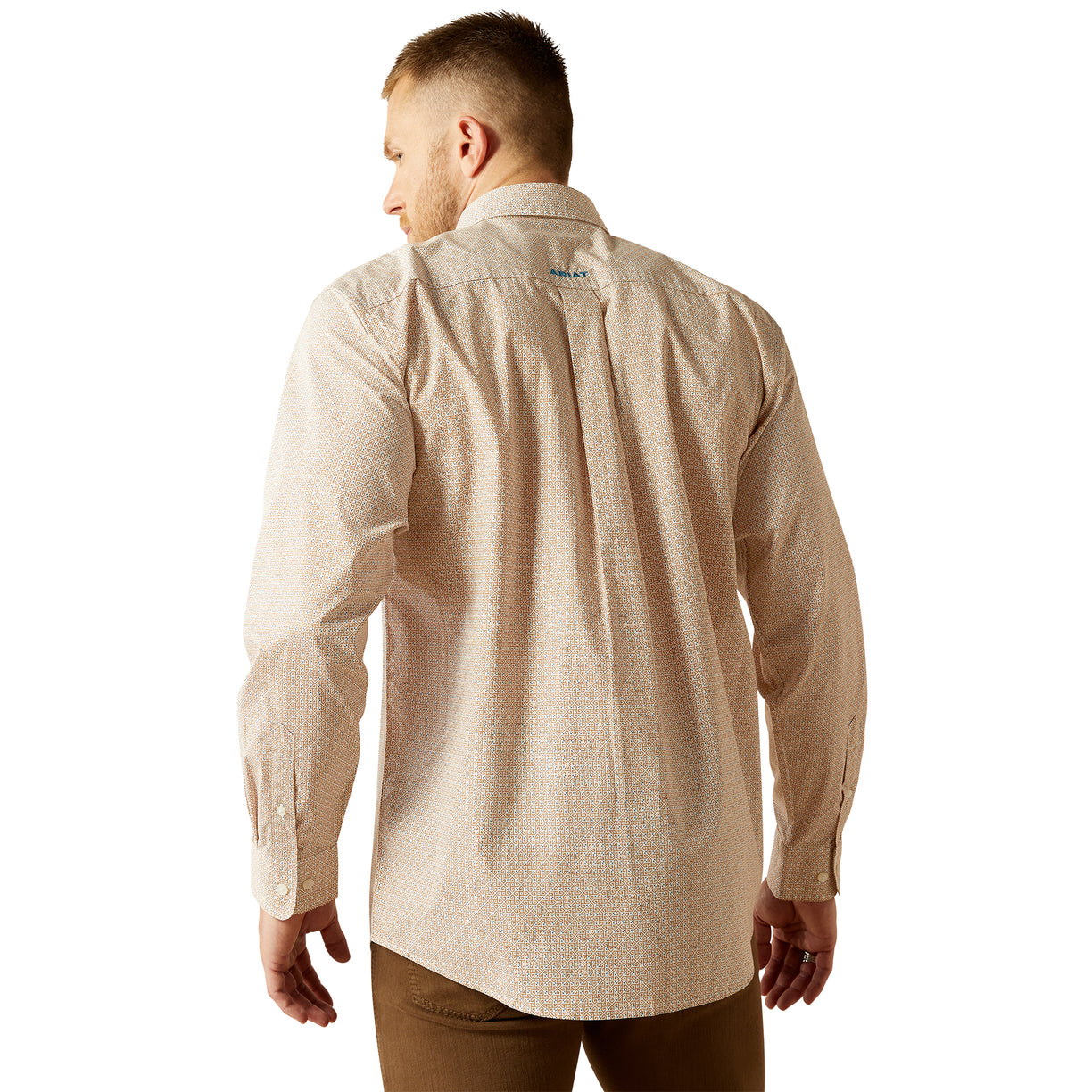Ariat Men's Johnny Classic Fit Shirt in beige - Back