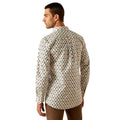 Ariat Men's Judas Fitted Shirt in white & brown pattern - Back