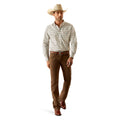 Ariat Men's Judas Fitted Shirt in white & brown pattern - Full