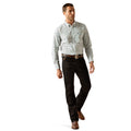 Ariat Men's Jansen Fitted Shirt in white & blue pattern - Full