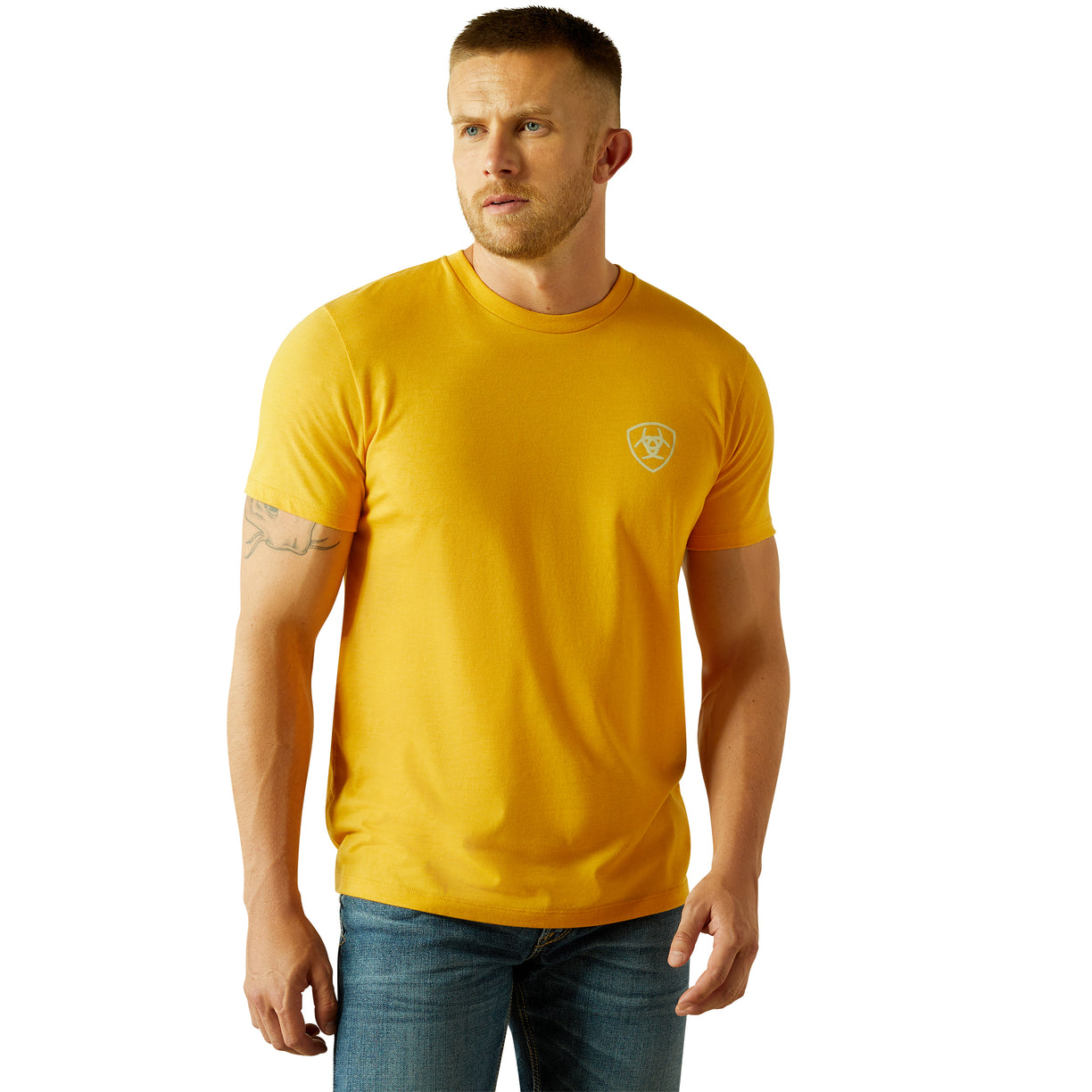 Ariat Men's Rodeo Proud T-Shirt in Gold Heather Colour Front