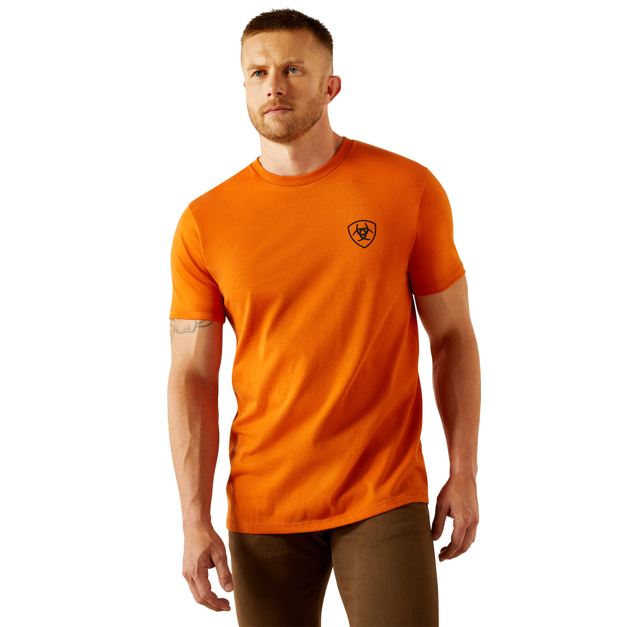 Ariat Men's Barb Shield T-Shirt in Rust Colour Front