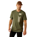 Ariat Men's Patriot Stripe T-Shirt in Surplus Green Colour Front