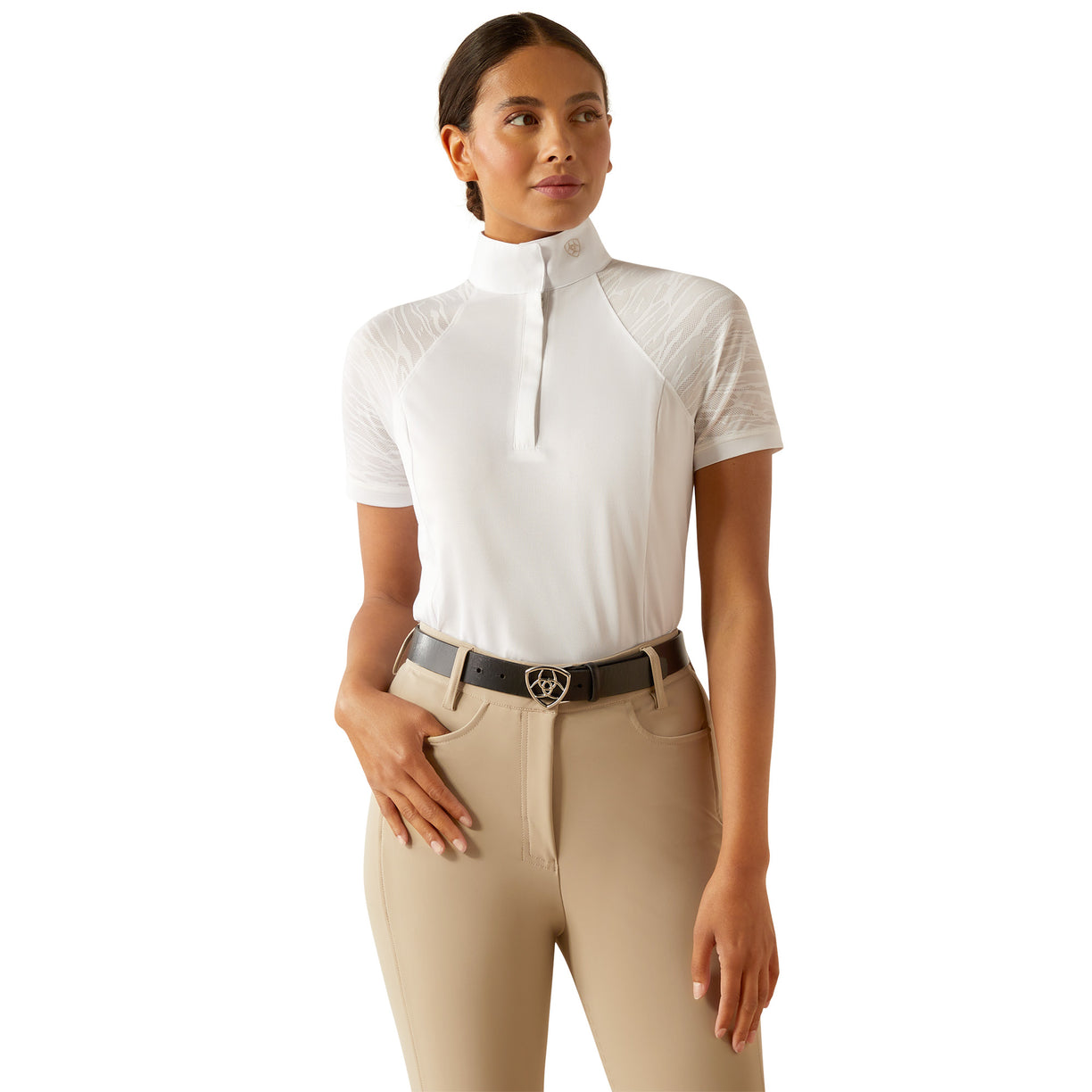 Ariat Women's Aptos Vent 2.0 Show Shirt in White Colour Front