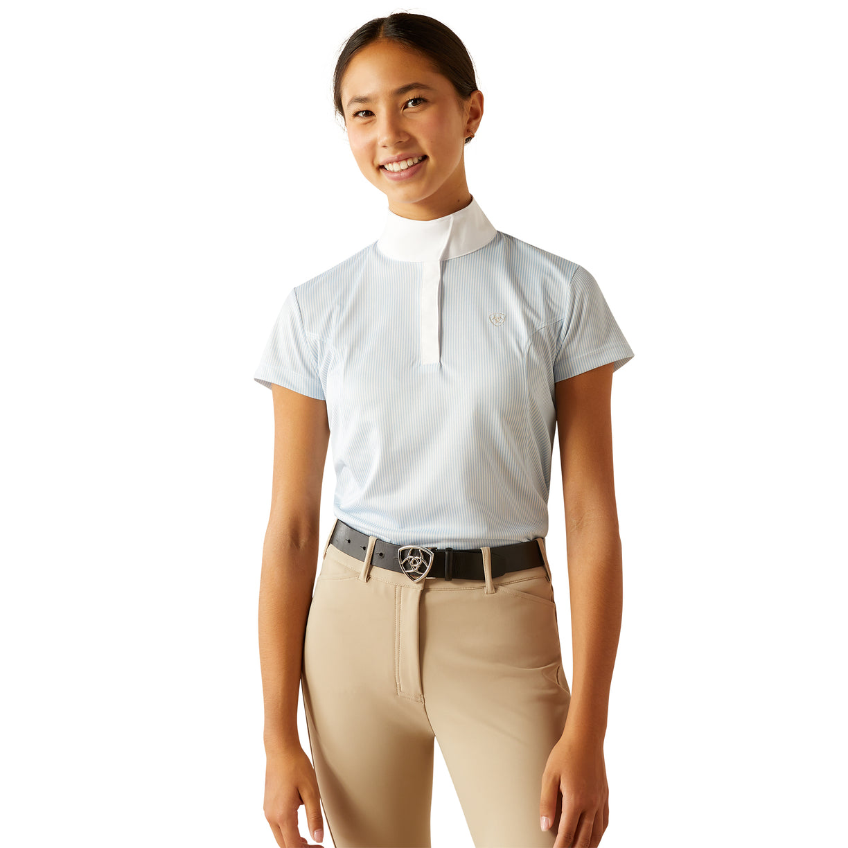 Ariat Kid's Aptos Show Shirt in Blue Stripe Pattern