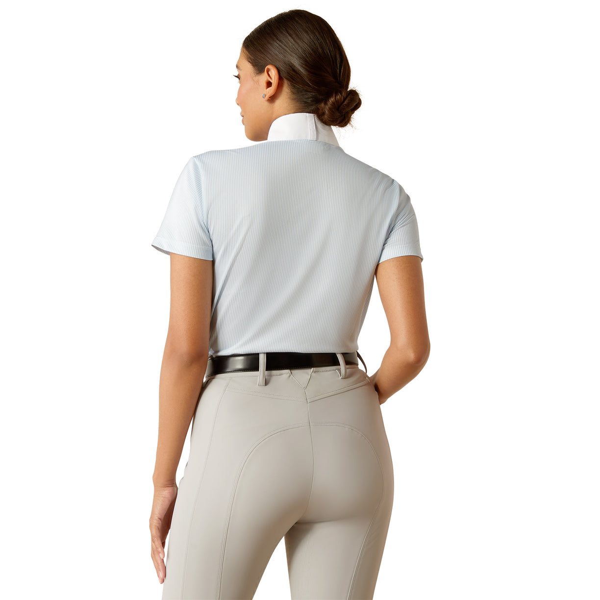 Ariat Women's Aptos Show Shirt in Blue Stripe Pattern Back