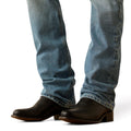 Ariat Men's M7 Slim Ethan Straight Jeans in blue denim - Detail