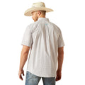 Man wearing a checkered shirt and cowboy hat on a white background