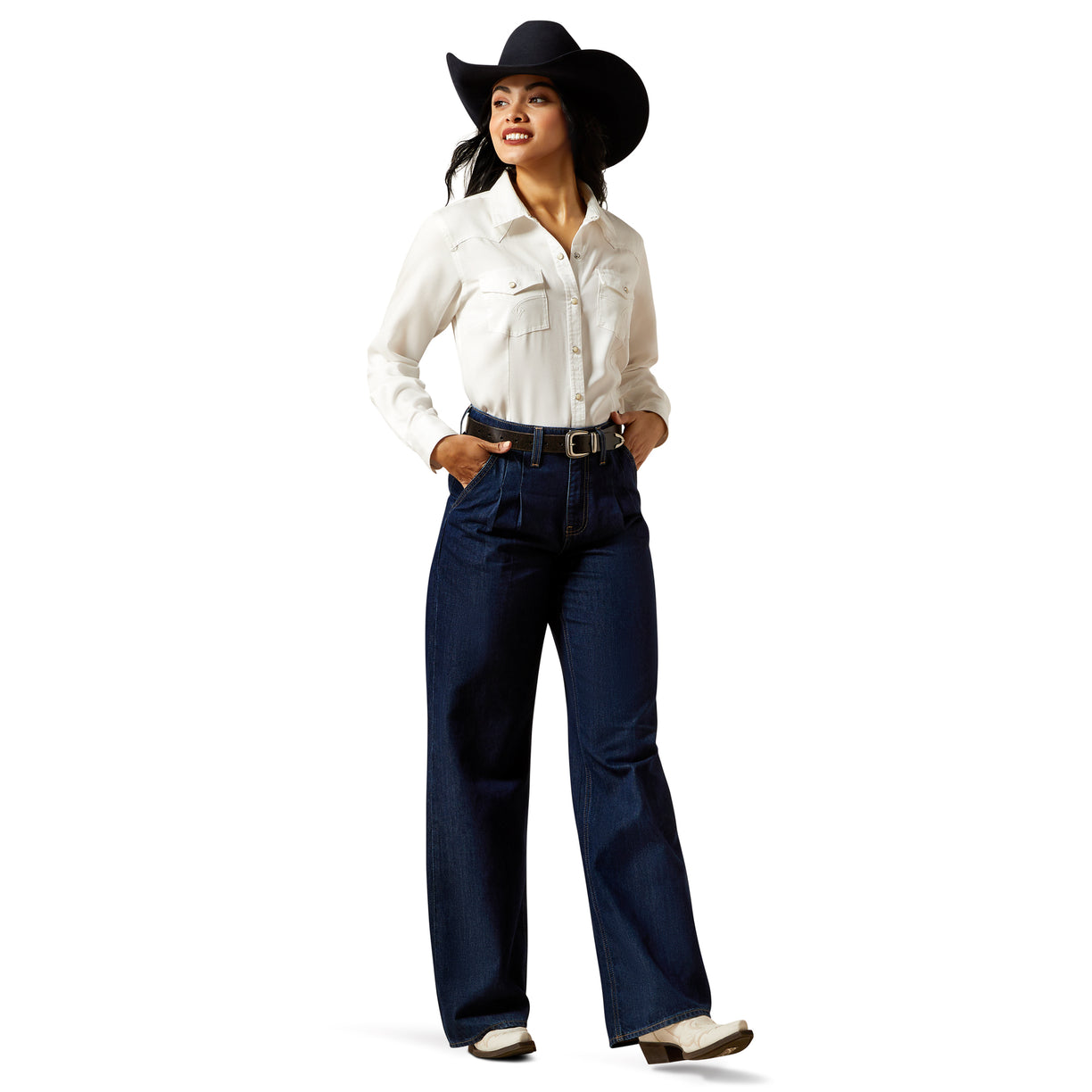 Ultra High Rise Pleated Trouser Jeans