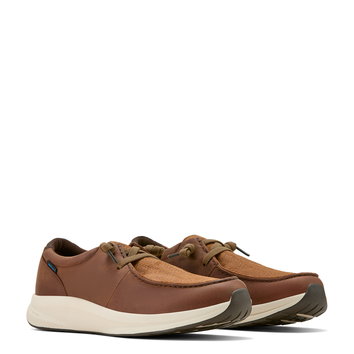 Ariat Men's Buckeye Waterproof Shoes in Reliable Brown & Tan Pair