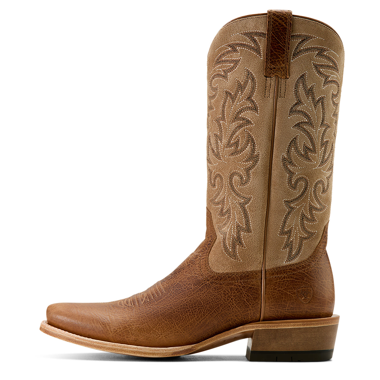 Ariat Men's Futurity Champ Cowboy Boot in tan tone leather - Side