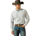 Man wearing a checkered shirt, jeans, and a cowboy hat on a white background