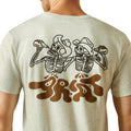 Beige t-shirt with skeleton design on the back