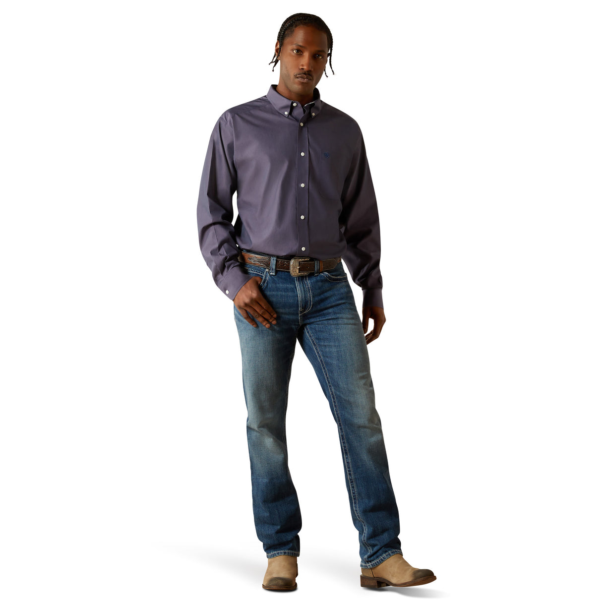 Wrinkle Free Solid Pinpoint Oxford Classic Fit Shirt