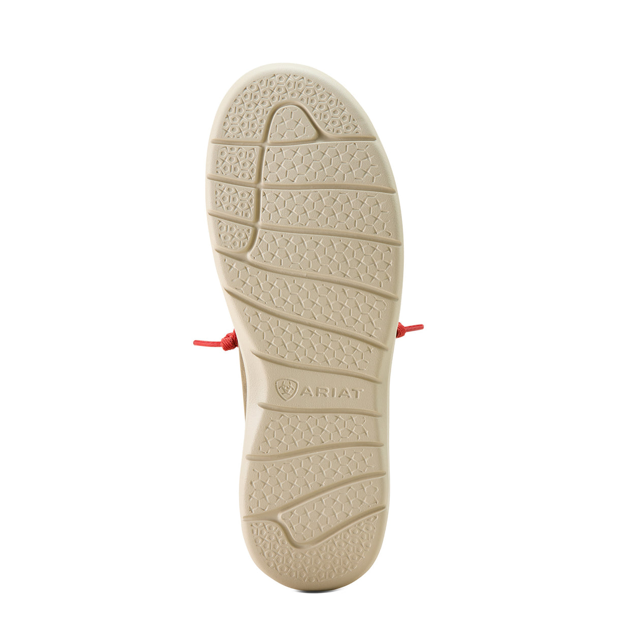 Beige shoe sole with Ariat logo on a white background