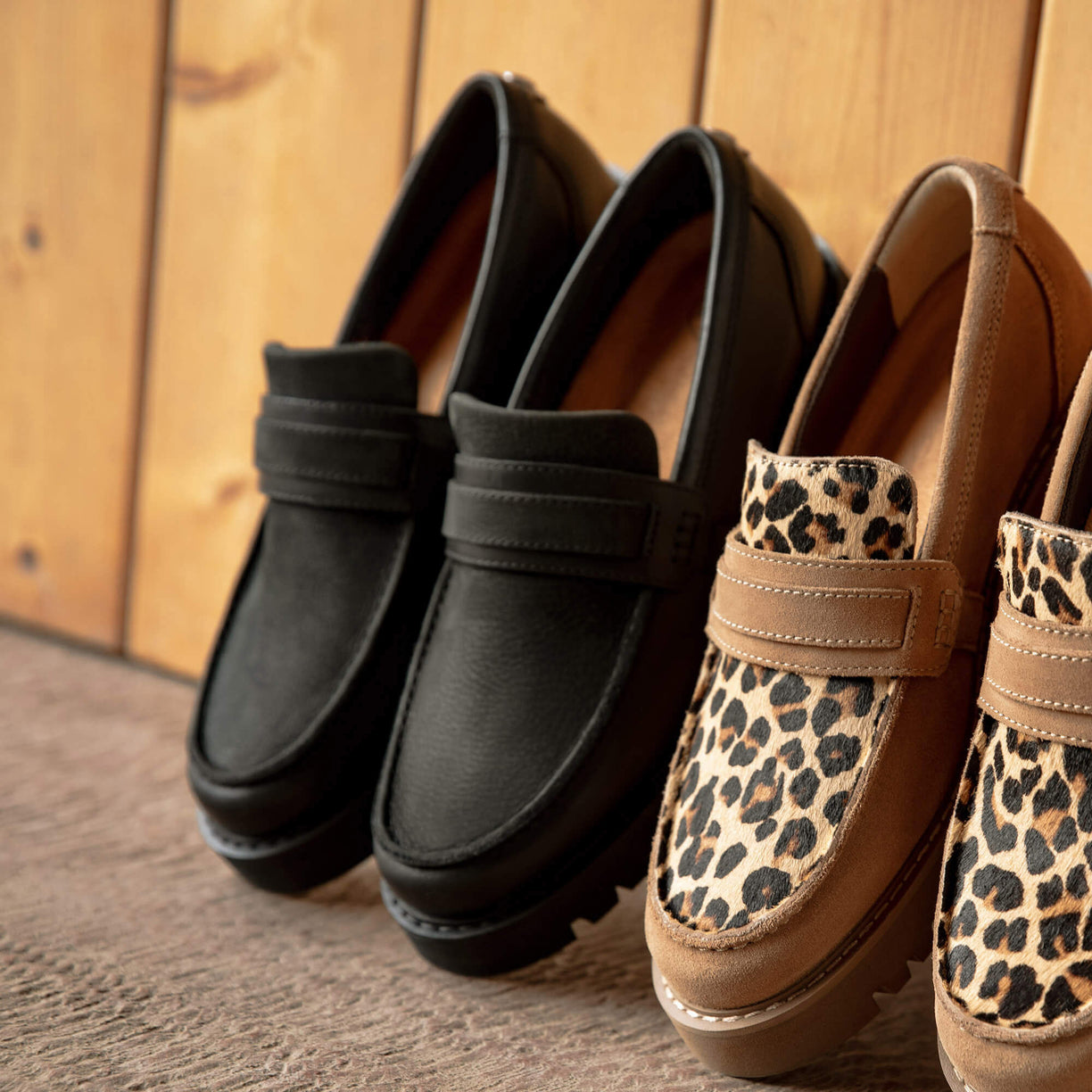 Ariat Women's Stratford Lug Loafer in black leather - Lifestyle