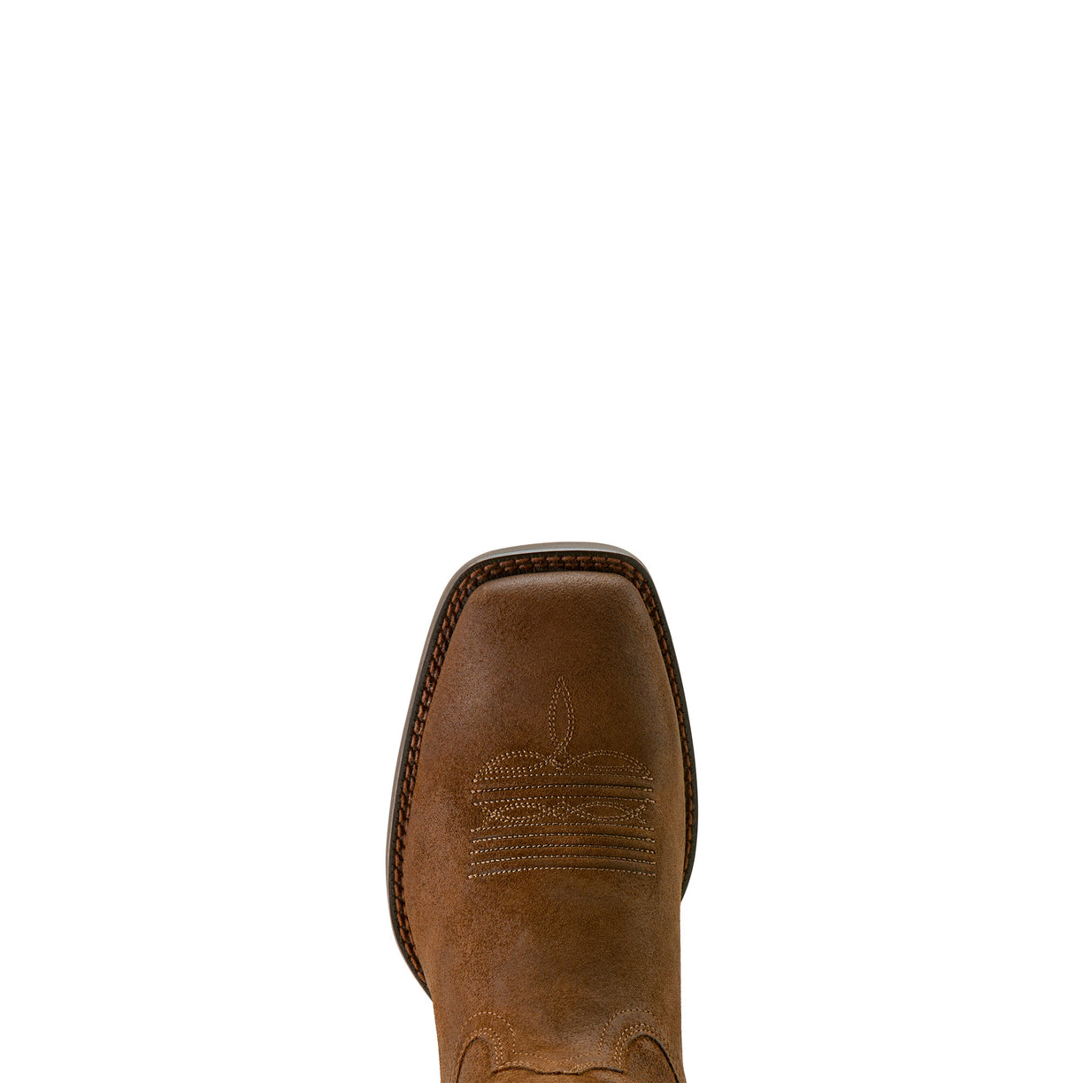 Brown leather boot on a white background