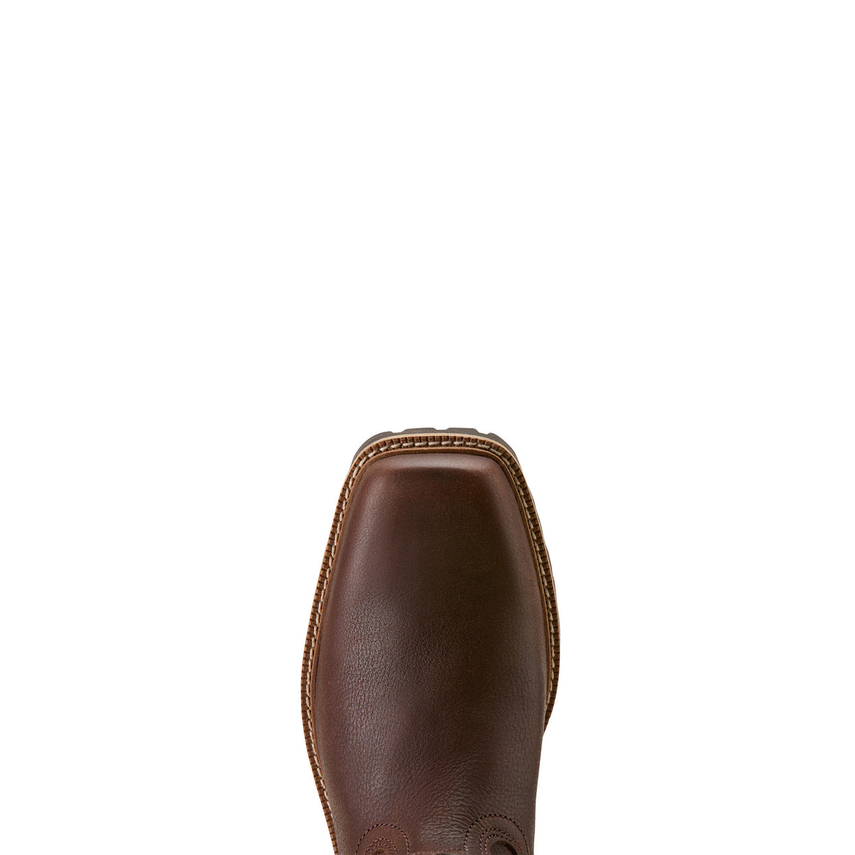 Brown leather boot sole on a white background