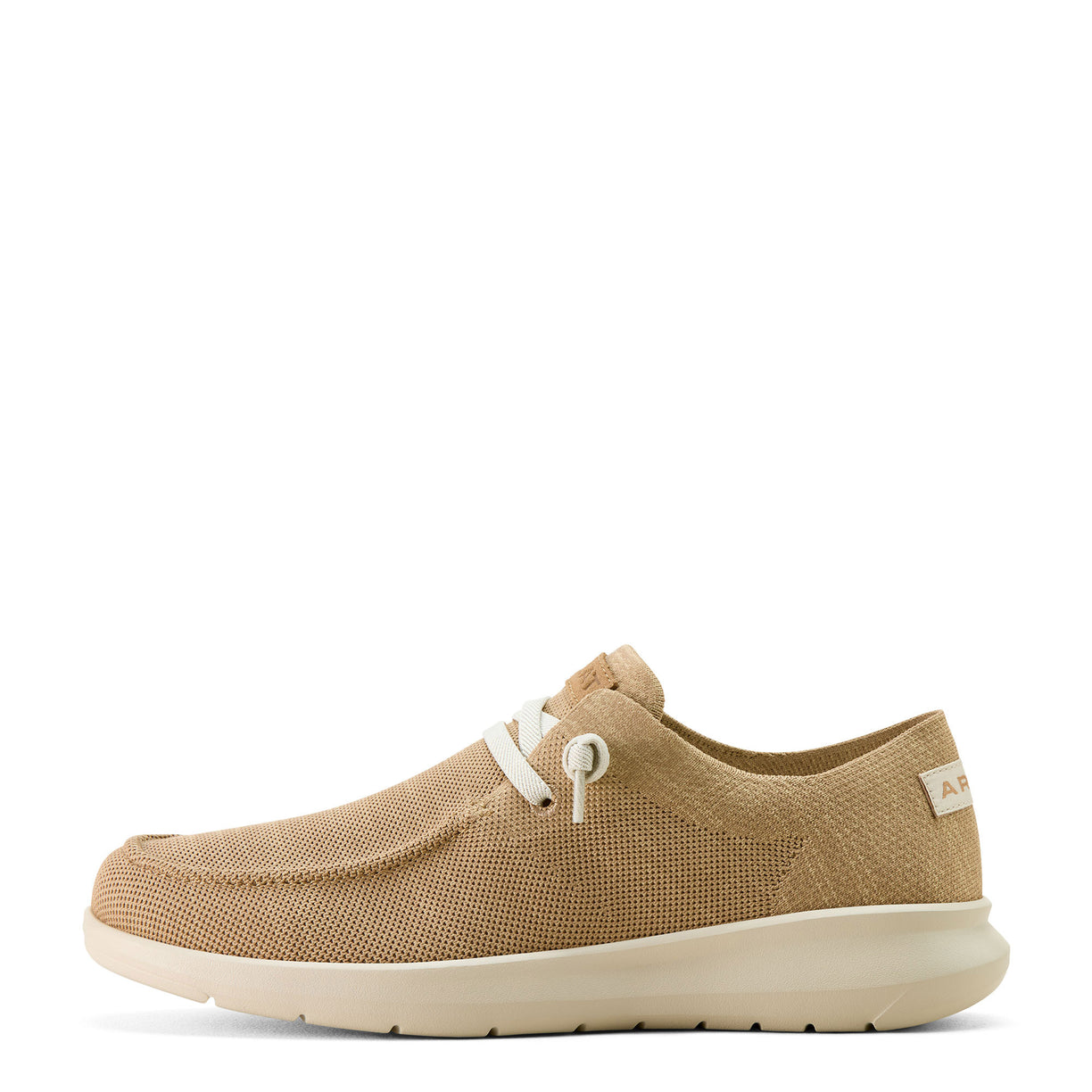 Beige casual shoe on a white background