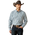 Man wearing a checkered shirt, jeans, and a cowboy hat on a white background