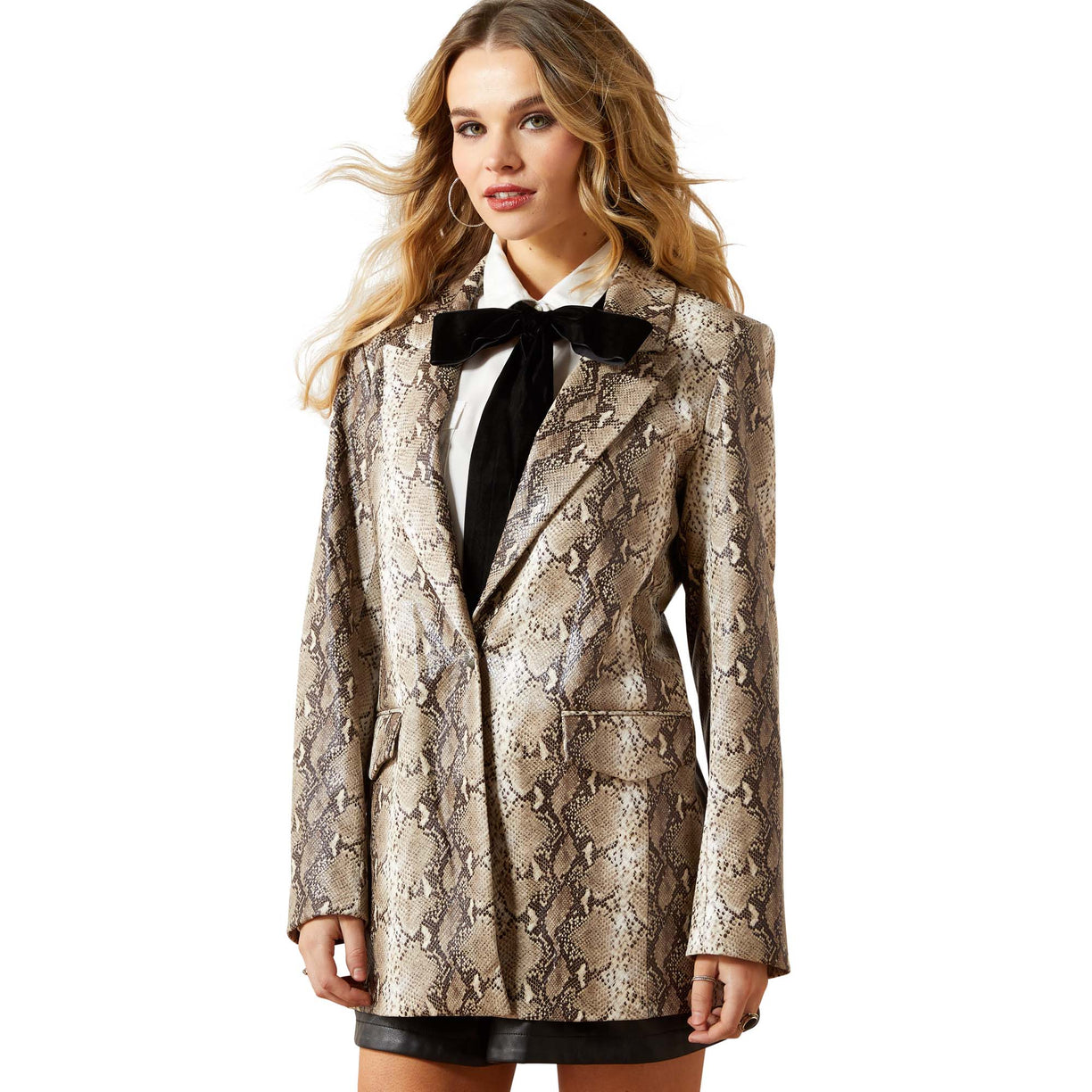 Embosses Snakeskin Blazer