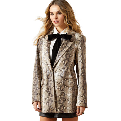 Embosses Snakeskin Blazer