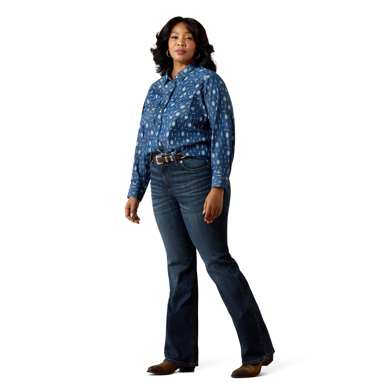 Wild Blue Western Snap Shirt