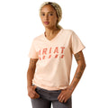 Ariat Rebar Cotton Strong Logo T-Shirt in Tropical Peach with distressed graphic print
