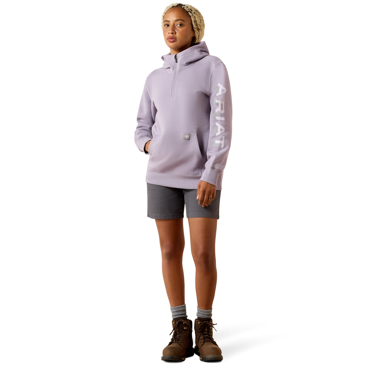 Rebar Lightweight Logo 1/2 Zip Hoodie