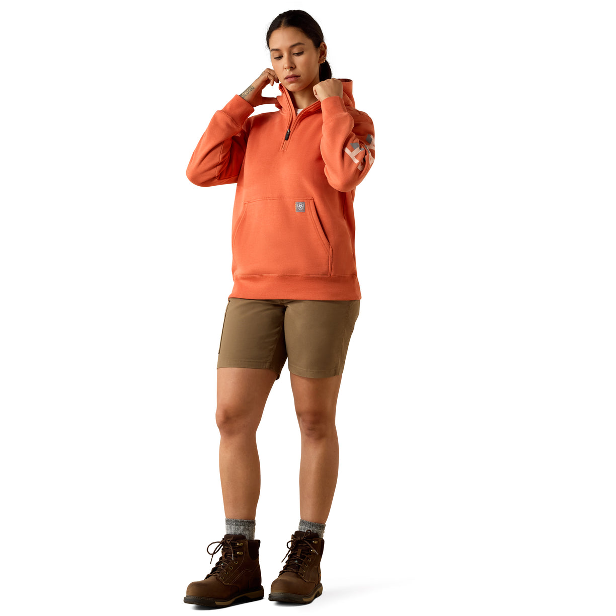 Rebar Lightweight Logo 1/2 Zip Hoodie