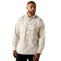 Ariat Rebar Made Tough 360 Airflow Work Shirt in Moonbeam beige with dual chest pockets