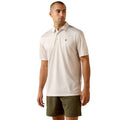 Ariat All Over Print Classic Fit Polo in cream, paired with olive shorts
