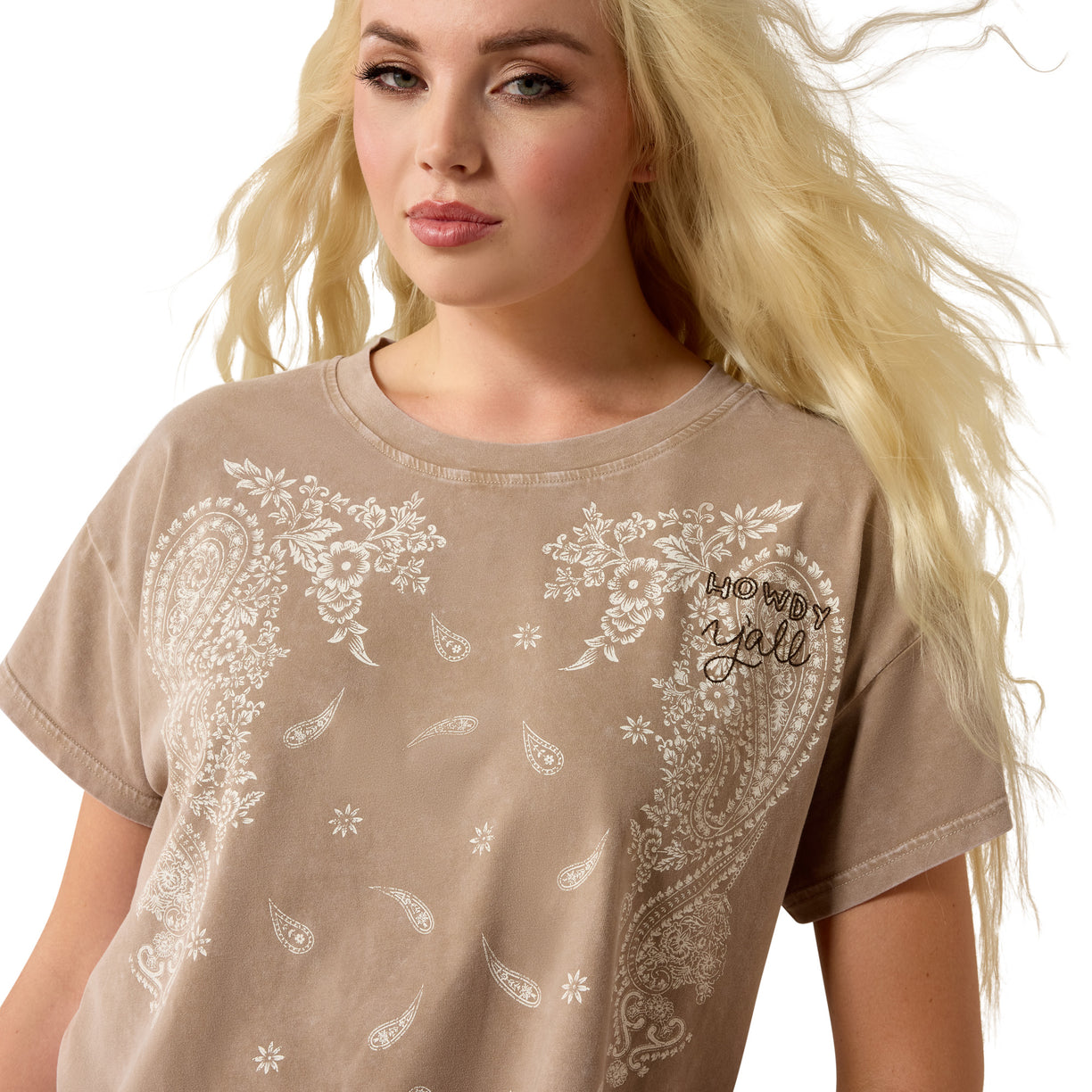 Paisley Boxy Crop T-Shirt