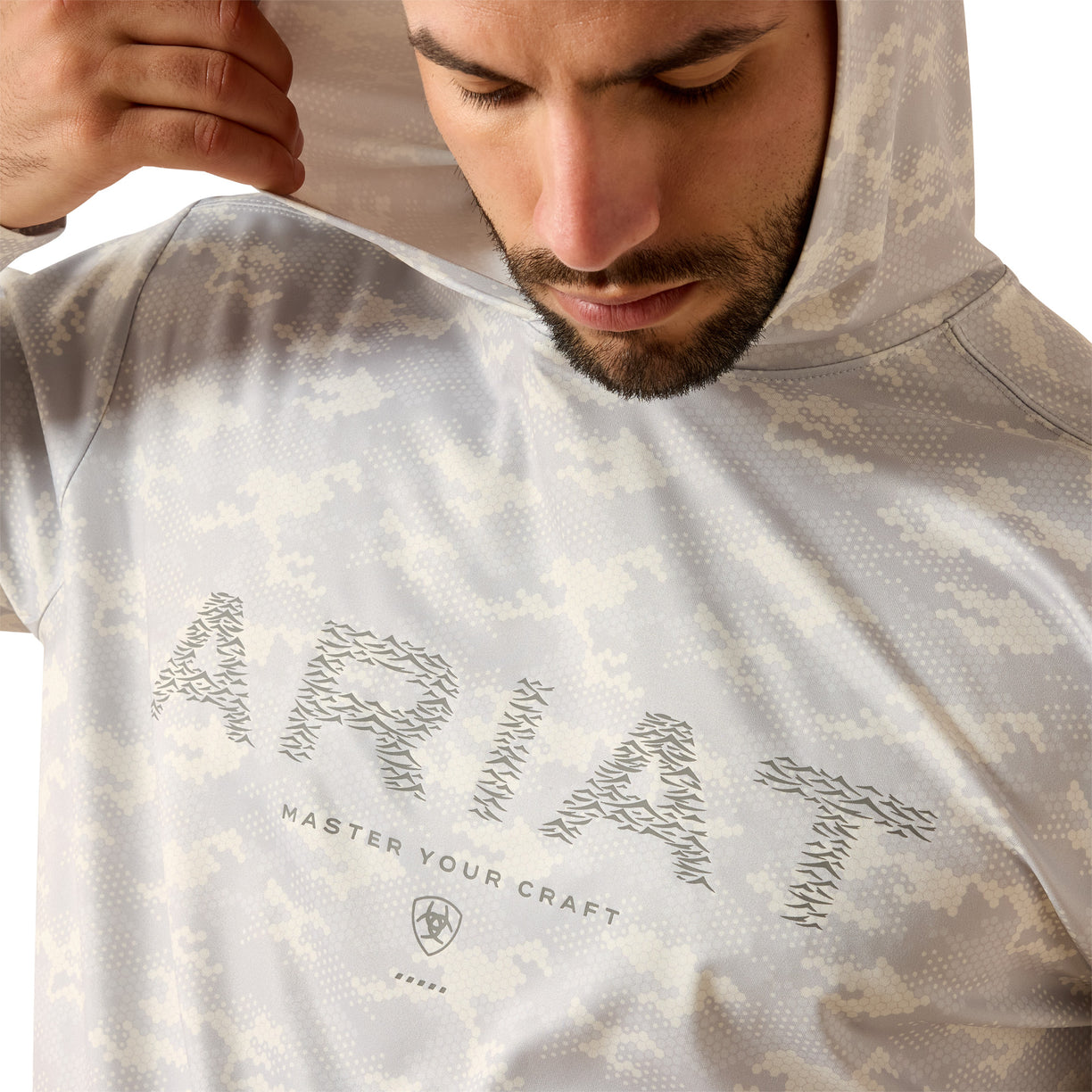 Rebar Sunblocker Printed Craft Hooded Long Sleeve T-Shirt