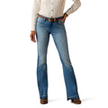 Person wearing blue jeans and a white shirt on a white background