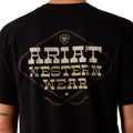 Black t-shirt with 'Ariat Western Wear' logo on the back