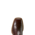 Brown leather boot sole on a white background