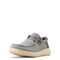 Gray shoe with a white sole on a white background