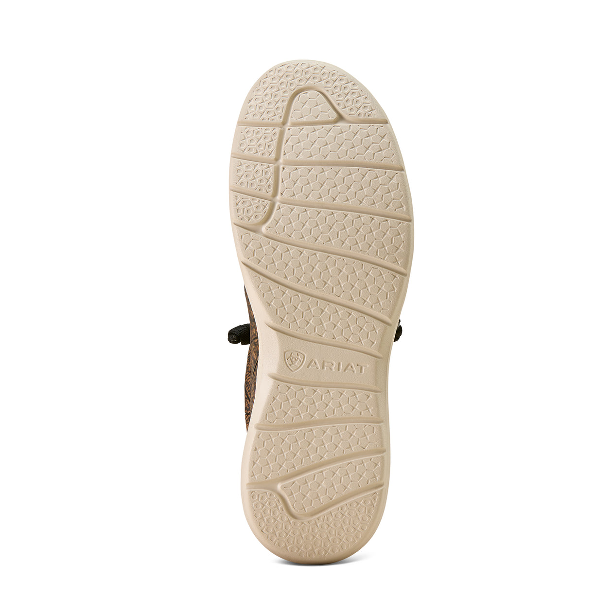 Beige shoe sole with Ariat logo on a white background