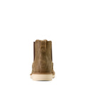 Brown suede ankle boot on a white background