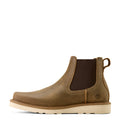 Brown leather Chelsea boot on a white background