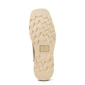 Beige shoe sole with tread pattern on a white background
