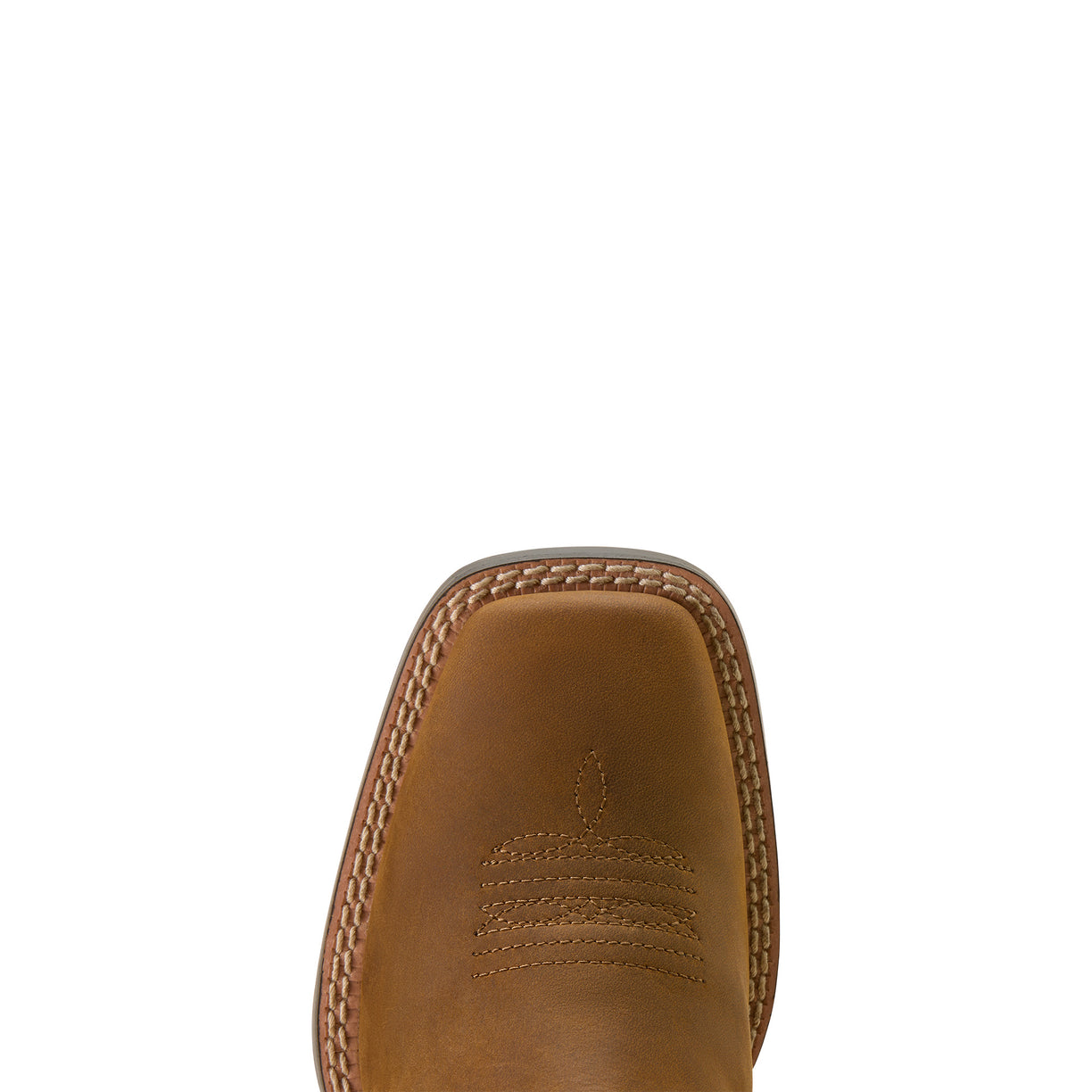 Brown leather boot sole on a white background