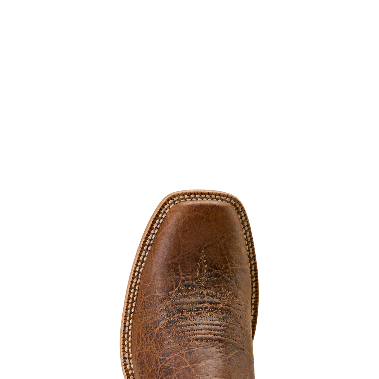 Brown leather boot sole on a white background