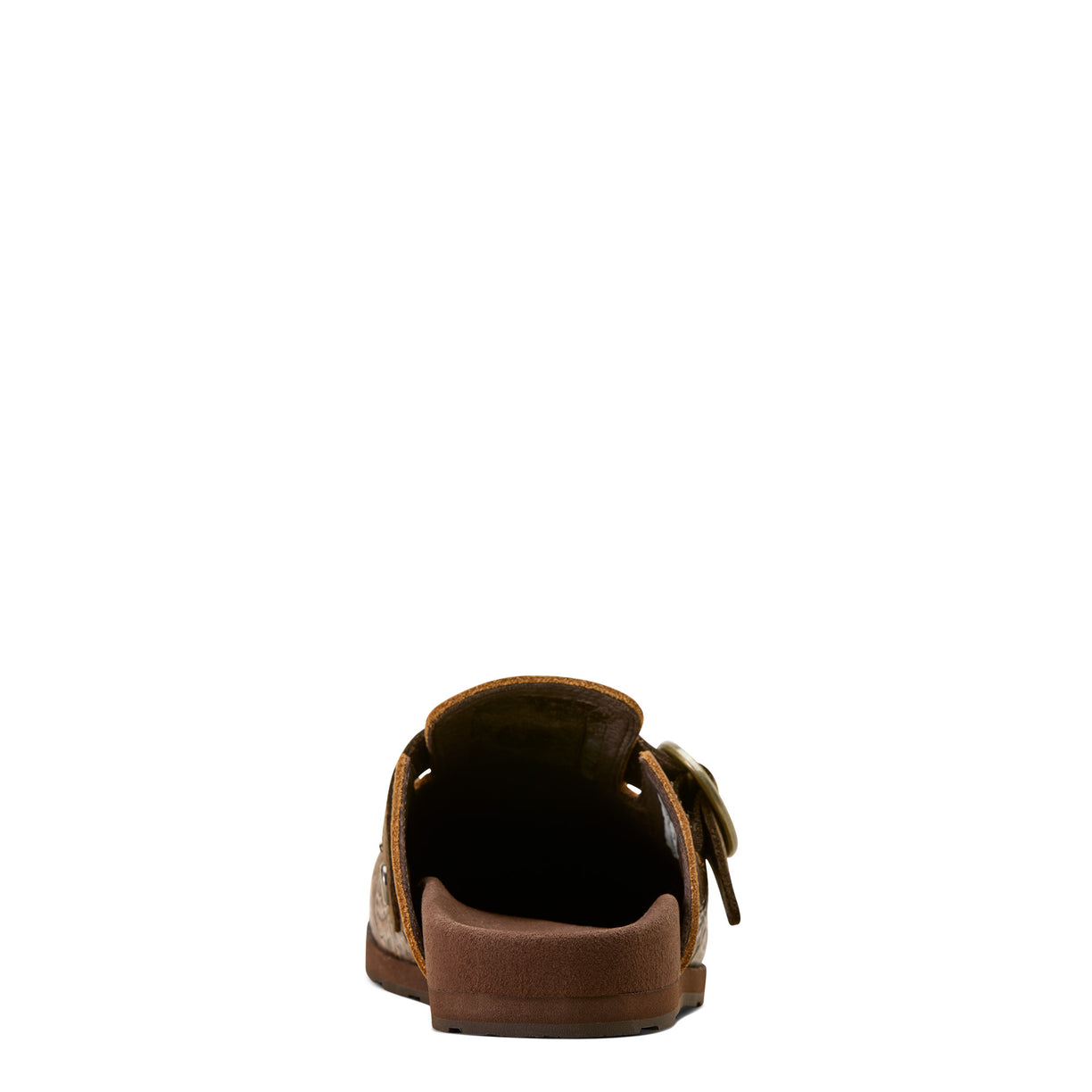 Brown leather shoe on a white background