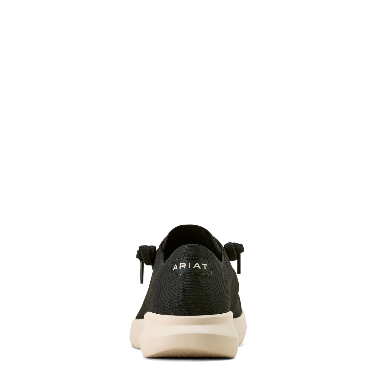 Black sneaker with 'Ariat' branding on a white background