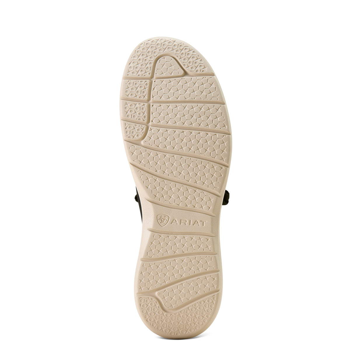Beige shoe sole with Ariat logo on a white background