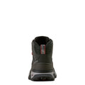 Black hiking boot with a visible brand logo on a white background